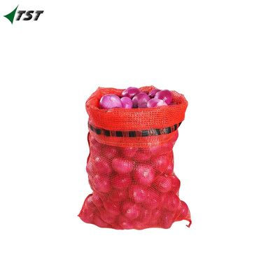 100% Virgin PP Red Leno Mesh Bags Net Sacks 58*89cm For Carrots Storage