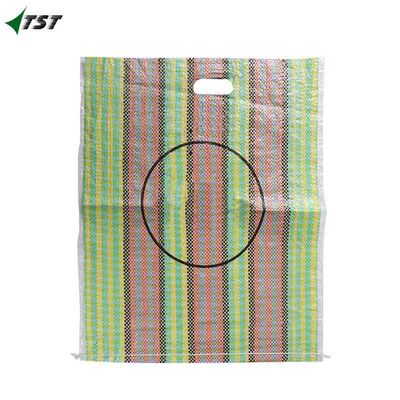 Customized Colorful PP Woven Bag For Shopping With Strips Gunia
