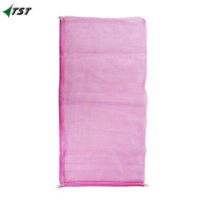 Customized Size Pink Color PE Garlic Packaging Net Bags For Ginger Packing