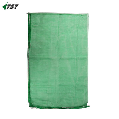 100% Virgin PE Green Color Leno Bags For Vegetable Fruit Firewood Packing