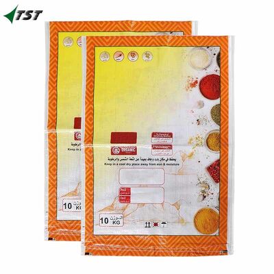 White Plain Fold Over Stitching Laminated Woven Polypropylene Bags Printed For Fertilizer
