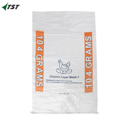 White Heat Treated White PP Woven Bags Gravure Printing Custom Logo Moisture Proof