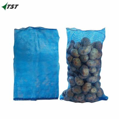 Blue 20KG Tubular Mesh Bag Sack For Package Potato Net Bag Customized Sizes