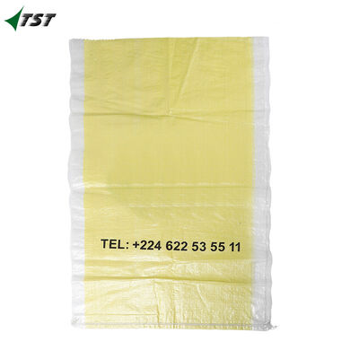 Yellow Color 25kg 50kg Transparent PP Woven Bag For Agriculture Product Grains