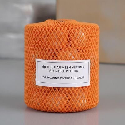 6g Tubular Mesh Netting Recyclable Plastic Tubular Net For Packing Garlic Orange