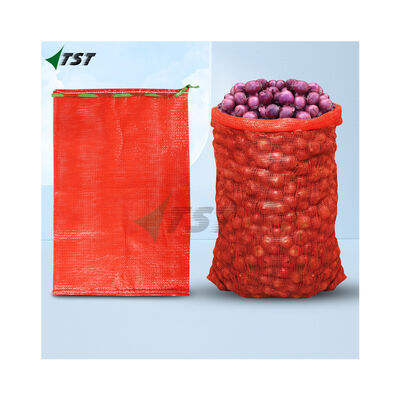 Plastic Polypropylene Tubular Potato Packing Bag Red Mesh Produce Onion Sacks Net Bags for Vegetables