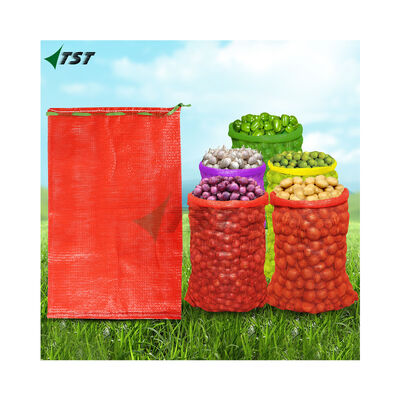 Plastic Polypropylene Tubular Potato Packing Bag Red Mesh Produce Onion Sacks Net Bags for Vegetables