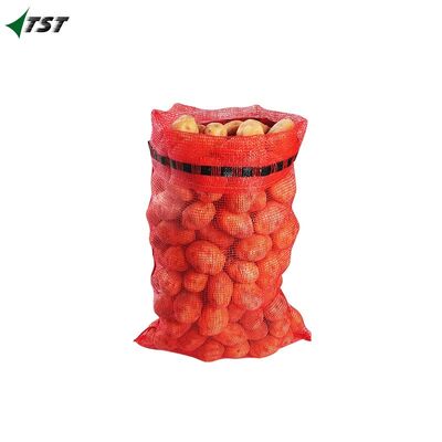 100% Virgin PP Red Leno Mesh Bags Net Sacks 58*89cm For Carrots Storage