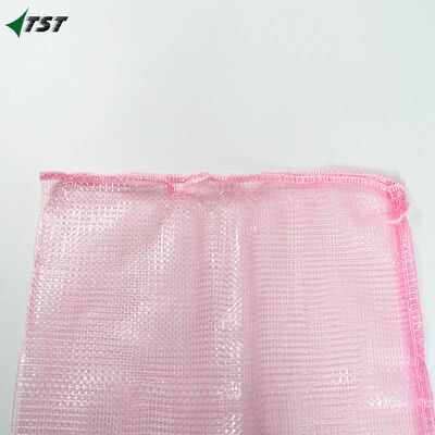 100% New Material Pink Color Pp Polypropylene Leno Bags / Onion Packaging Bags