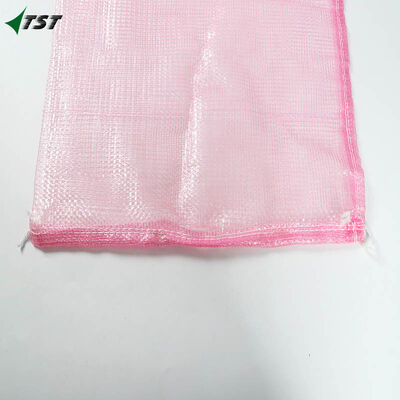 100% New Material Pink Color Pp Polypropylene Leno Bags / Onion Packaging Bags