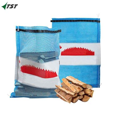 Firewood Packing Leno Vegetable Bag 18" X 30" Blue Color Banded Pp Mesh Bag