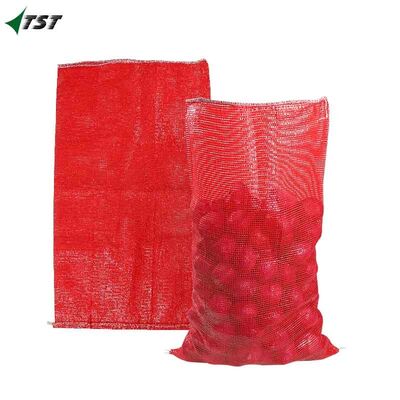 45x75cm 54x90cm Tubular Red PP Leno Mesh Bag Packaging For Onion Vegetable Fruit Potato Garlic