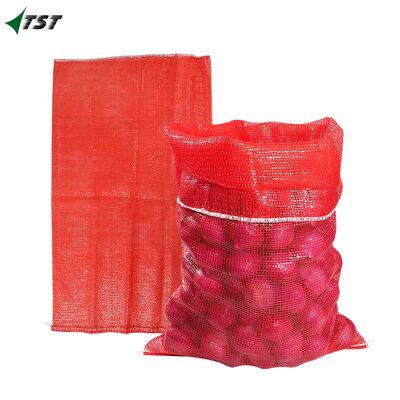 Plastic Orange Red Pp Tubular Leno Net Mesh Bags For Onion Potato Vegetable Packaging Sack