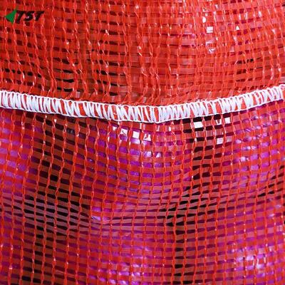 Plastic Orange Red Pp Tubular Leno Net Mesh Bags For Onion Potato Vegetable Packaging Sack