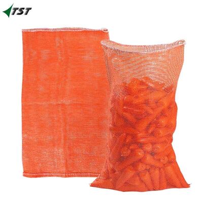 100% Polypropylene 25kg Orange Tubular Mesh Bags Vegetable Sacks Net Bags