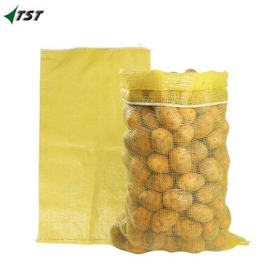 50kg  Yellow  Polypropylene  Tubular Mesh Bag Sack For Potato Packing