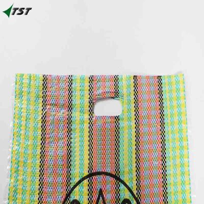 Customized Colorful PP Woven Bag For Shopping With Strips Gunia