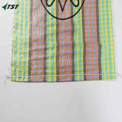 Customized Colorful PP Woven Bag For Shopping With Strips Gunia