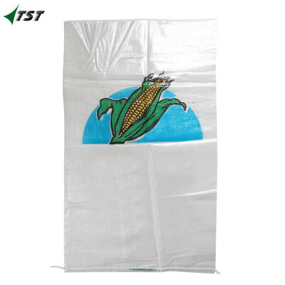Transparent Color 100lb 50kg White Woven Polypropylene Sacks For Cereal Corn