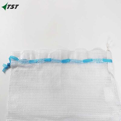 20kg 25kg White Color Drawstring PP Leno Mesh Bag With Custom Logo