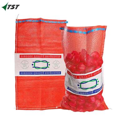 55*90cm Red Pp Leno Mesh Bags Manufacturer For Onion Patato Storage Custom Logo