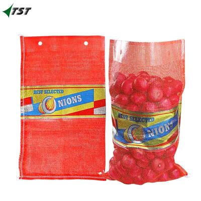 25kg Red Pp Onion Packaging Net Bags For Onion Auto Packing Machine 54*85cm