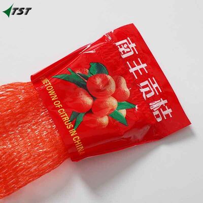Red Color 1kg 2kg PE Soft Tubular Netting For Orange Fruit Packaging