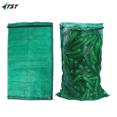 58*86cm Green Color Mexico Pp Leno Mesh Bag For Cucumber Lemon Vegetable Packing