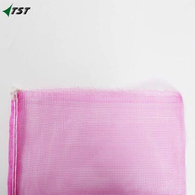 Customized Size Pink Color PE Garlic Packaging Net Bags For Ginger Packing