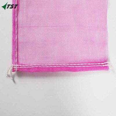 Customized Size Pink Color PE Garlic Packaging Net Bags For Ginger Packing
