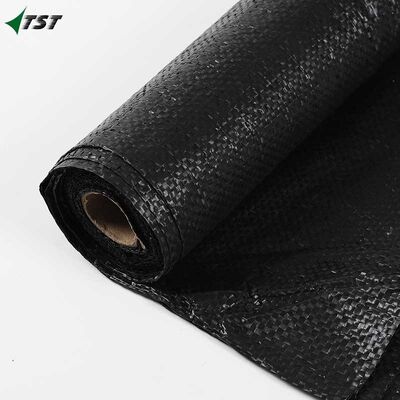 3.2oz 6ft X 300ft Black Color PP Woven Weed Mat Ground Cover For Agriculture Garden