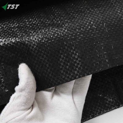 3.2oz 6ft X 300ft Black Color PP Woven Weed Mat Ground Cover For Agriculture Garden