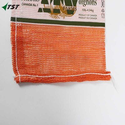 10lb Small Size Orange Color Pp Plastic Leno Mesh Bag With Custom Logo