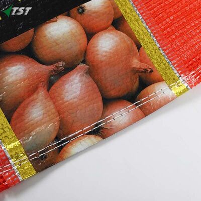 Red Color Custom Logo Pp Leno Onion Packaging Bags Vegetable Fruit Packing