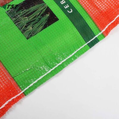 Onion Potato Automatic Packing Wicketed Pp Leno Mesh Bags 55*87cm 25KG