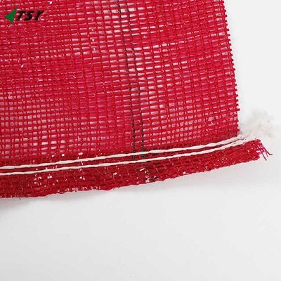 PP Plastic Leno Mesh Bag For Onion  Garlic  Potato Seafood Firewood Packing With Cord