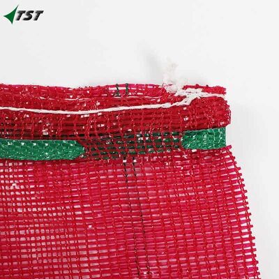 PP Plastic Leno Mesh Bag For Onion  Garlic  Potato Seafood Firewood Packing With Cord
