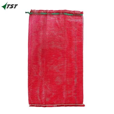 PP Plastic Leno Mesh Bag For Onion  Garlic  Potato Seafood Firewood Packing With Cord
