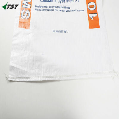 White Heat Treated White PP Woven Bags Gravure Printing Custom Logo Moisture Proof