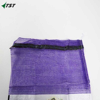 Purple Color Drawstring Pp Leno Mesh Bag For Onion Firewood Seafood Vegetable Packing