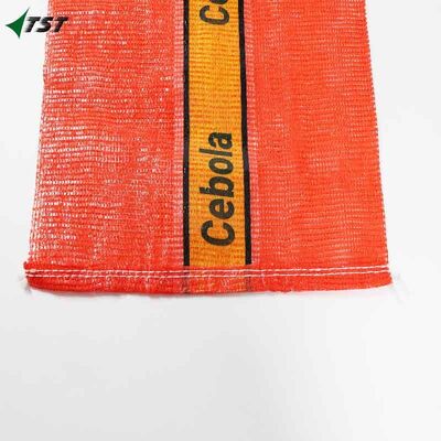 20kgs Orange Tubular Mesh Bag With Vertical Logo For Onion