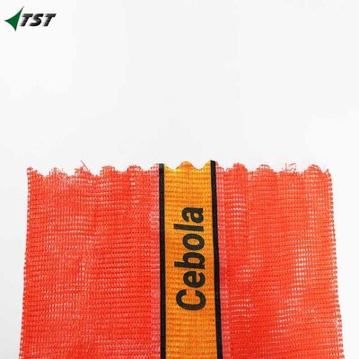 20kgs Orange Tubular Mesh Bag With Vertical Logo For Onion