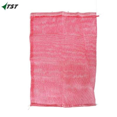 58*87cm Red White Color Pp Leno Mesh Bag For Potato Onion Vagetable Fruit Packing