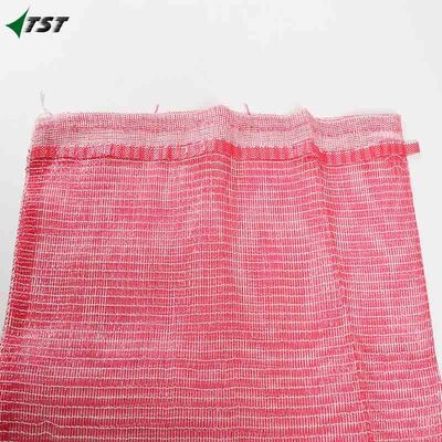 58*87cm Red White Color Pp Leno Mesh Bag For Potato Onion Vagetable Fruit Packing