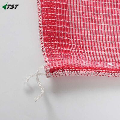 58*87cm Red White Color Pp Leno Mesh Bag For Potato Onion Vagetable Fruit Packing