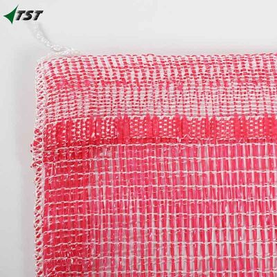 58*87cm Red White Color Pp Leno Mesh Bag For Potato Onion Vagetable Fruit Packing
