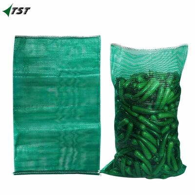 Green Tubular Mesh Bag Sack With Drawstring for Chile Orange Lemon