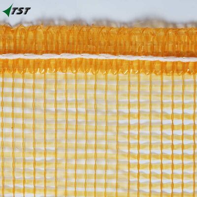 Yellow Circular Tubular Mesh Bag For Potato Polypropylene Leno Bags