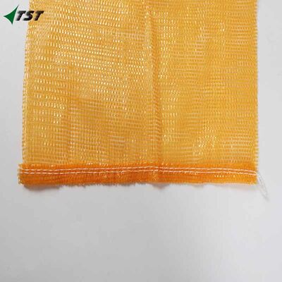 Yellow Circular Tubular Mesh Bag For Potato Polypropylene Leno Bags
