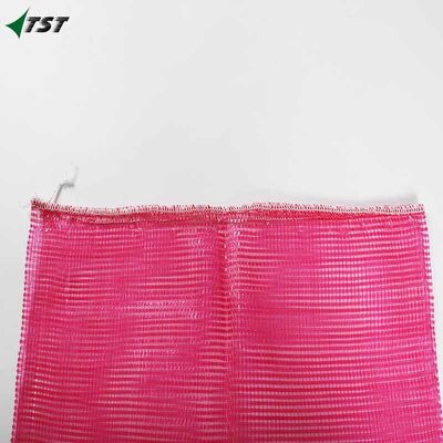 Cherry Red 53x87cm Tubular Mesh Onion Sacks Pp Leno Mesh Bags